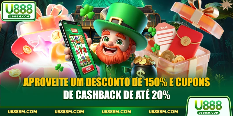 Aproveite um desconto de 150% e cupons de cashback de até 20%